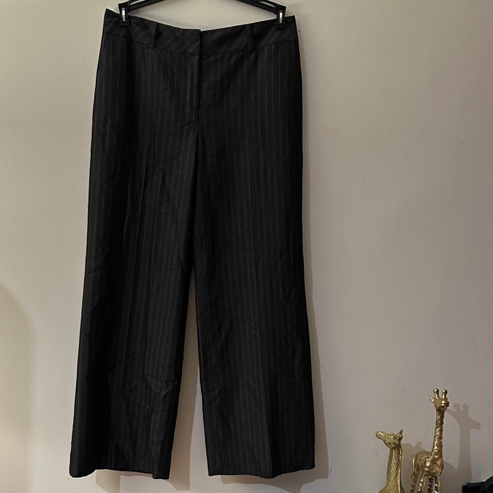 Ann Taylor Charcoal Pinstripe Wide Leg Pants - Preloved